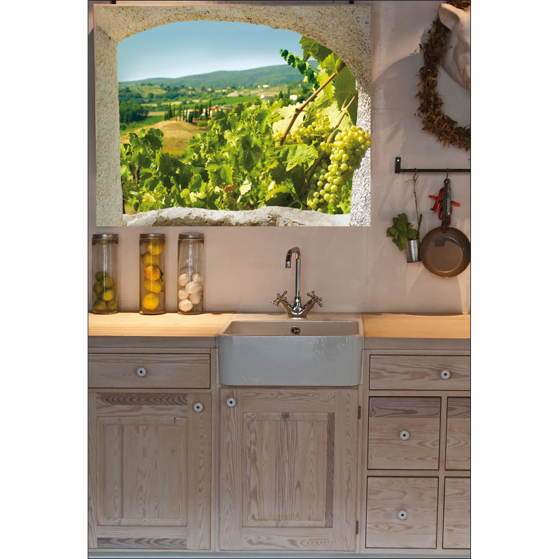 Sticker de fenêtre trompe l'oeil Toscane 75 x 60 cm