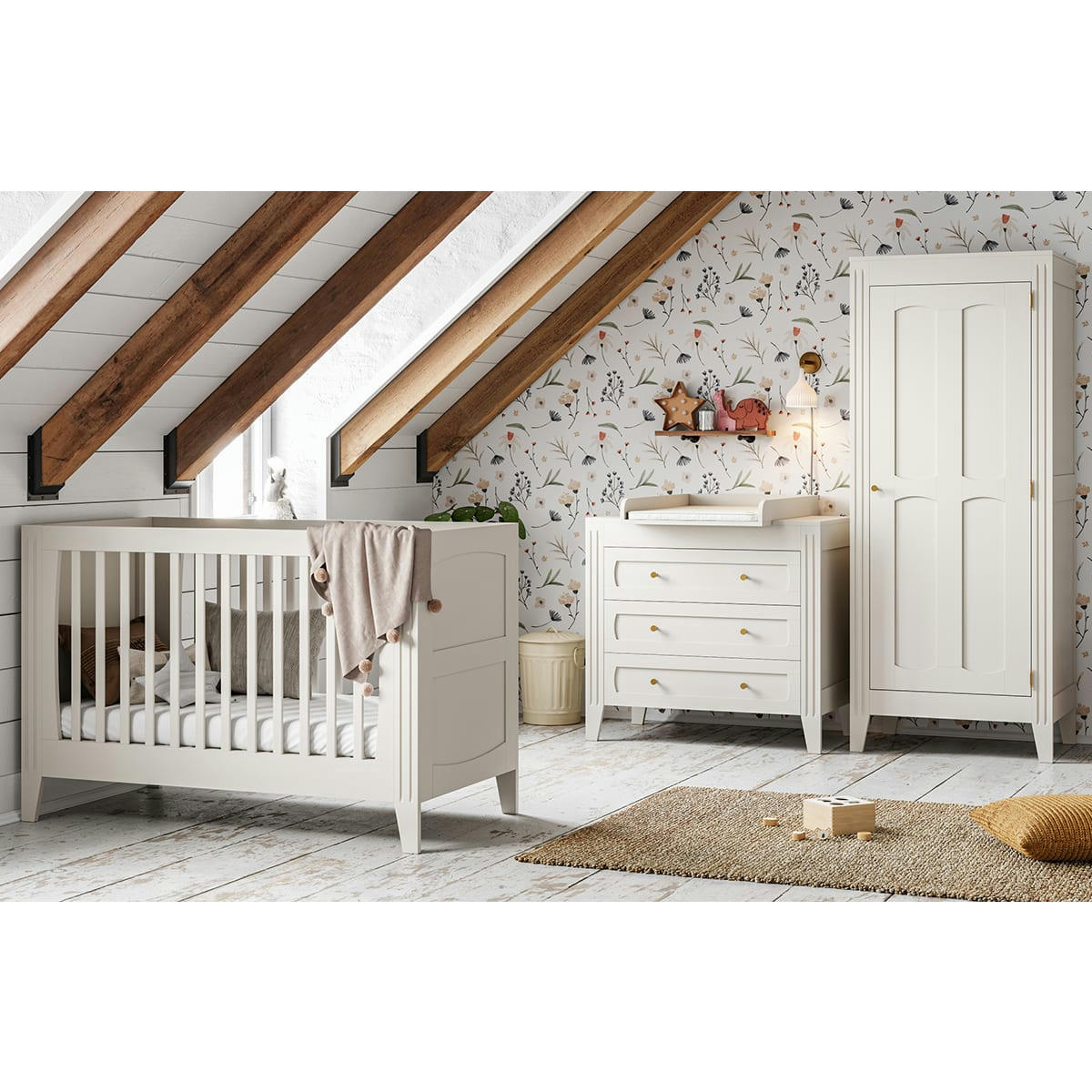 MILENNE - Commode 3 tiroirs blanc