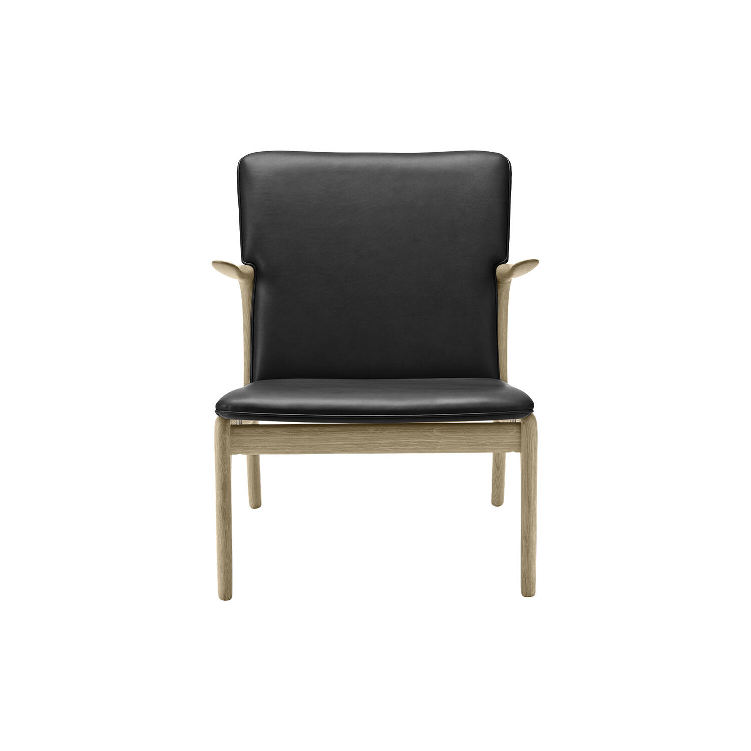OW124 Beak Chair loungestol, s&aelig;bebehandlet eg/sort