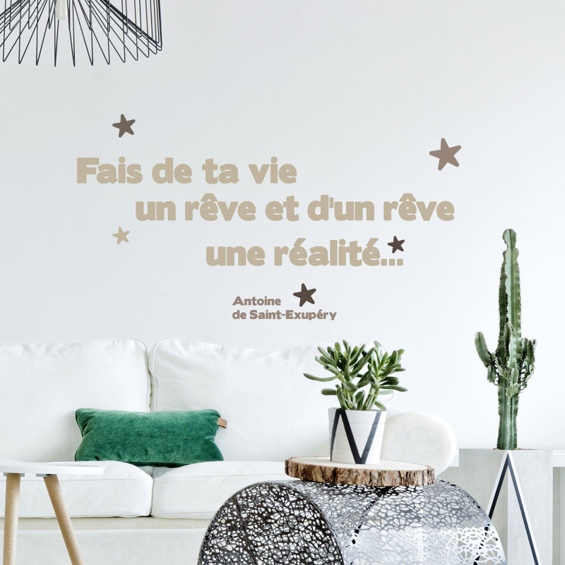 Sticker Citation Antoine de Saint-Exupéry 68 x 24 cm