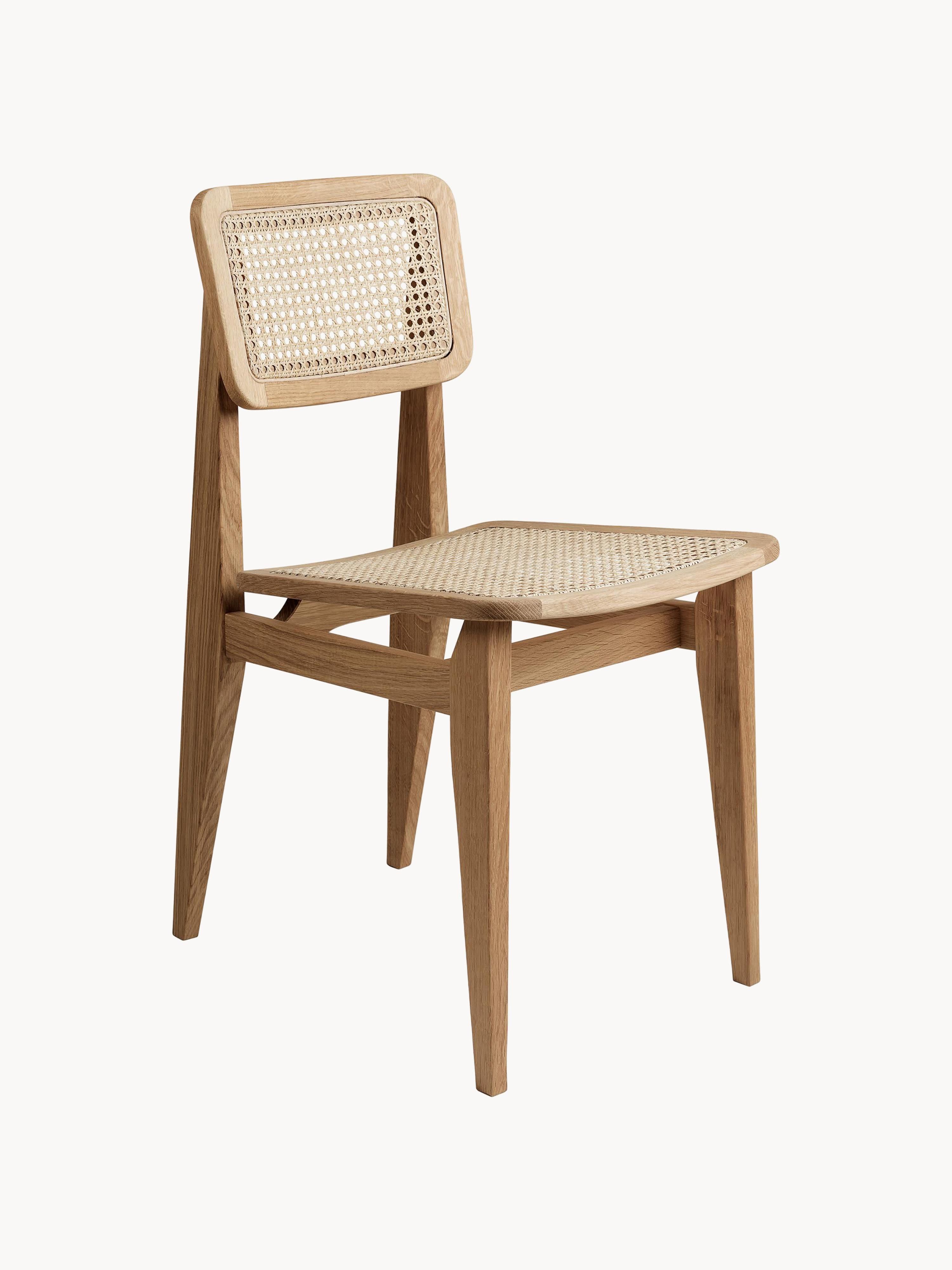 Holzstuhl C-Chair aus Eichenholz mit Wiener Geflecht