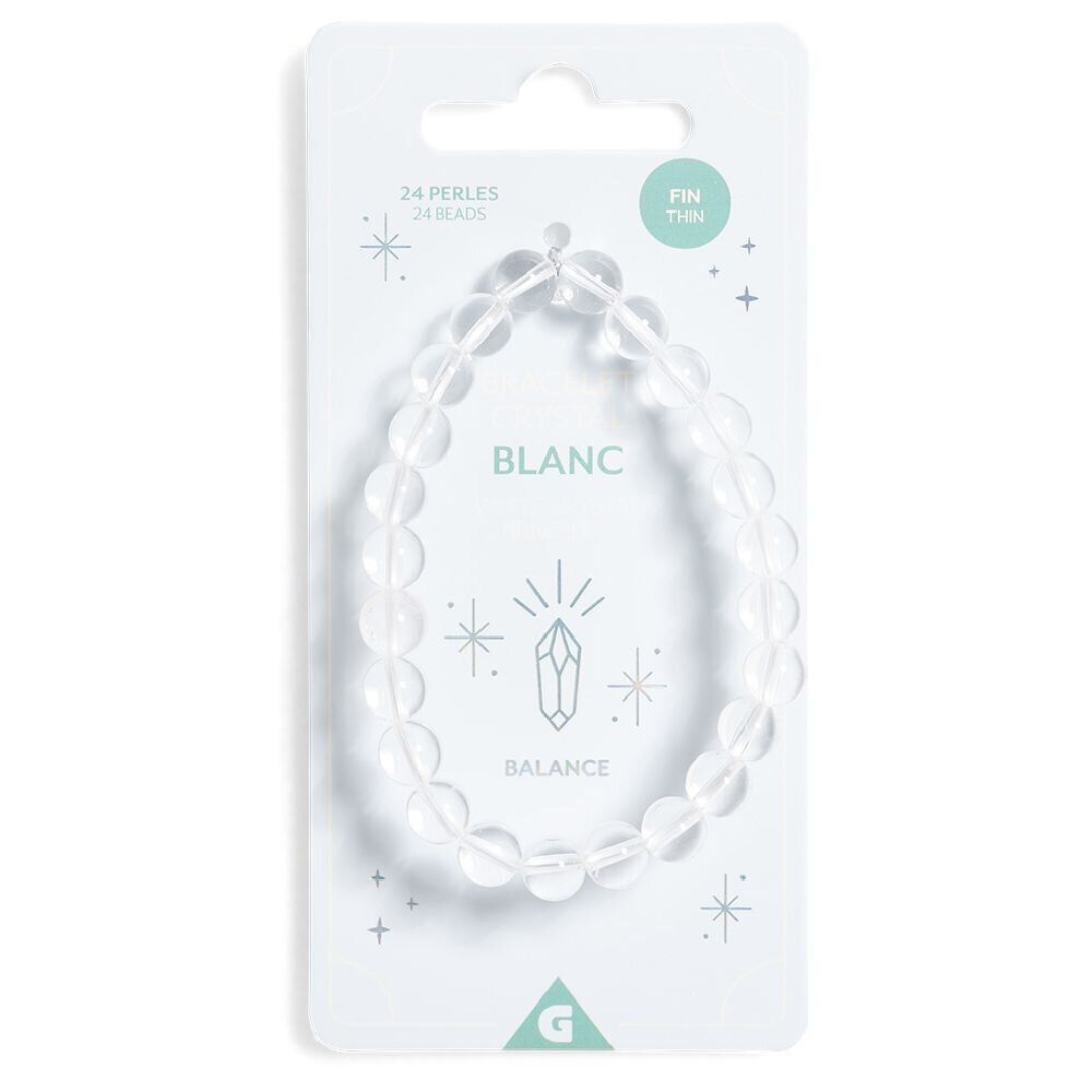 Bracelet crystal large 26 perles blanc transparent - Balance