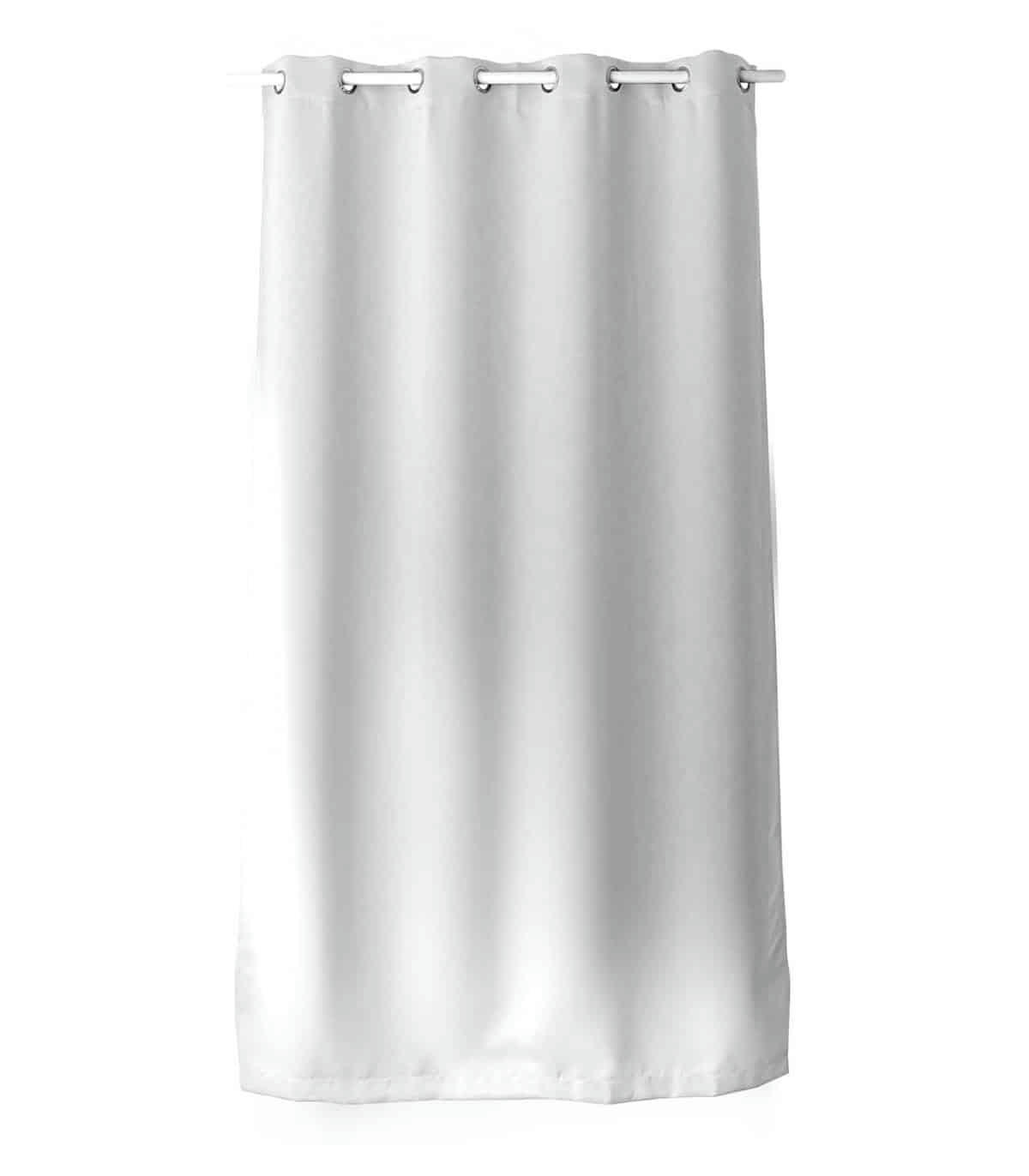 - Rideau occultant et isolant uni blanc polyester 140x240cm
