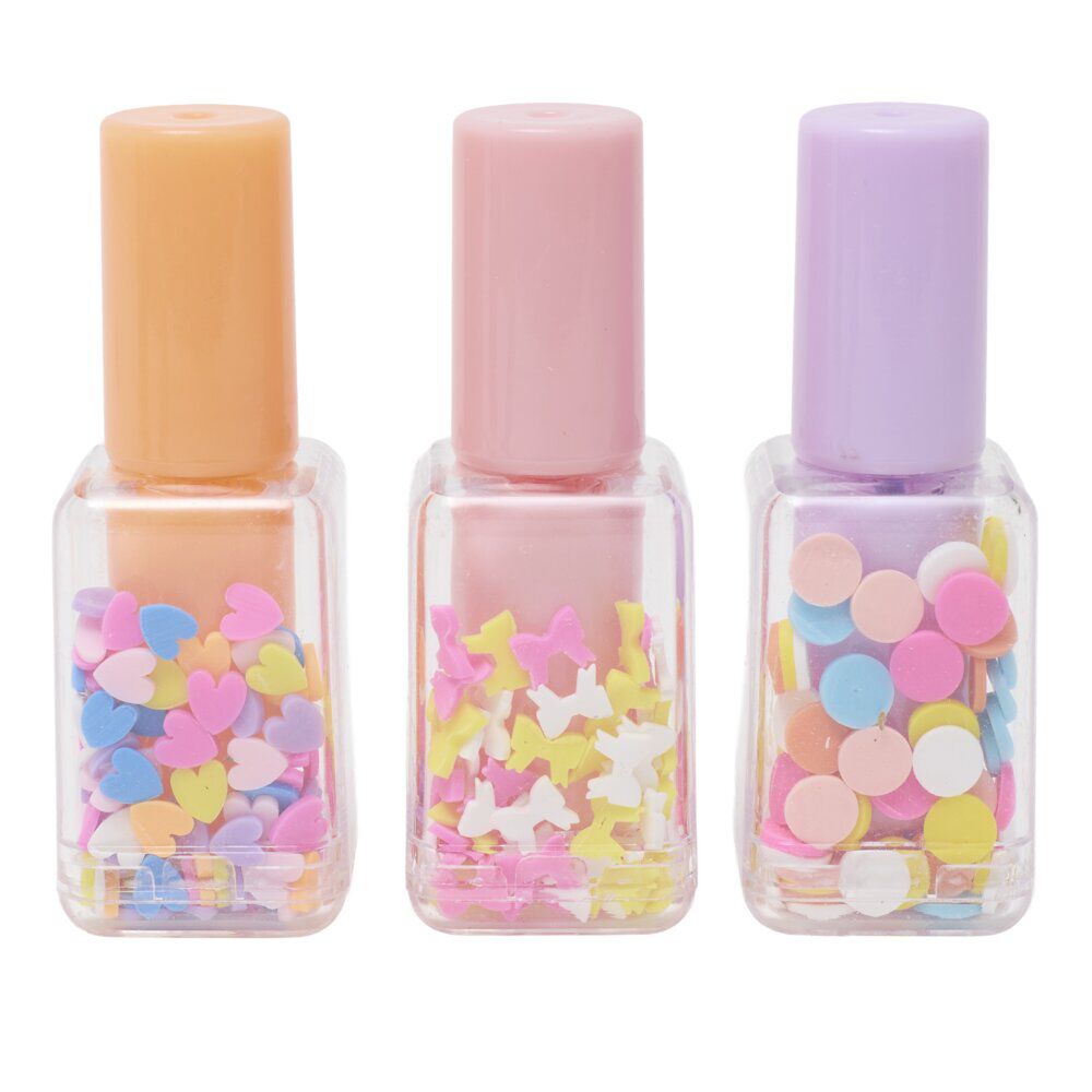 Mini surligneurs façon vernis x3 orange rose violet H7cm