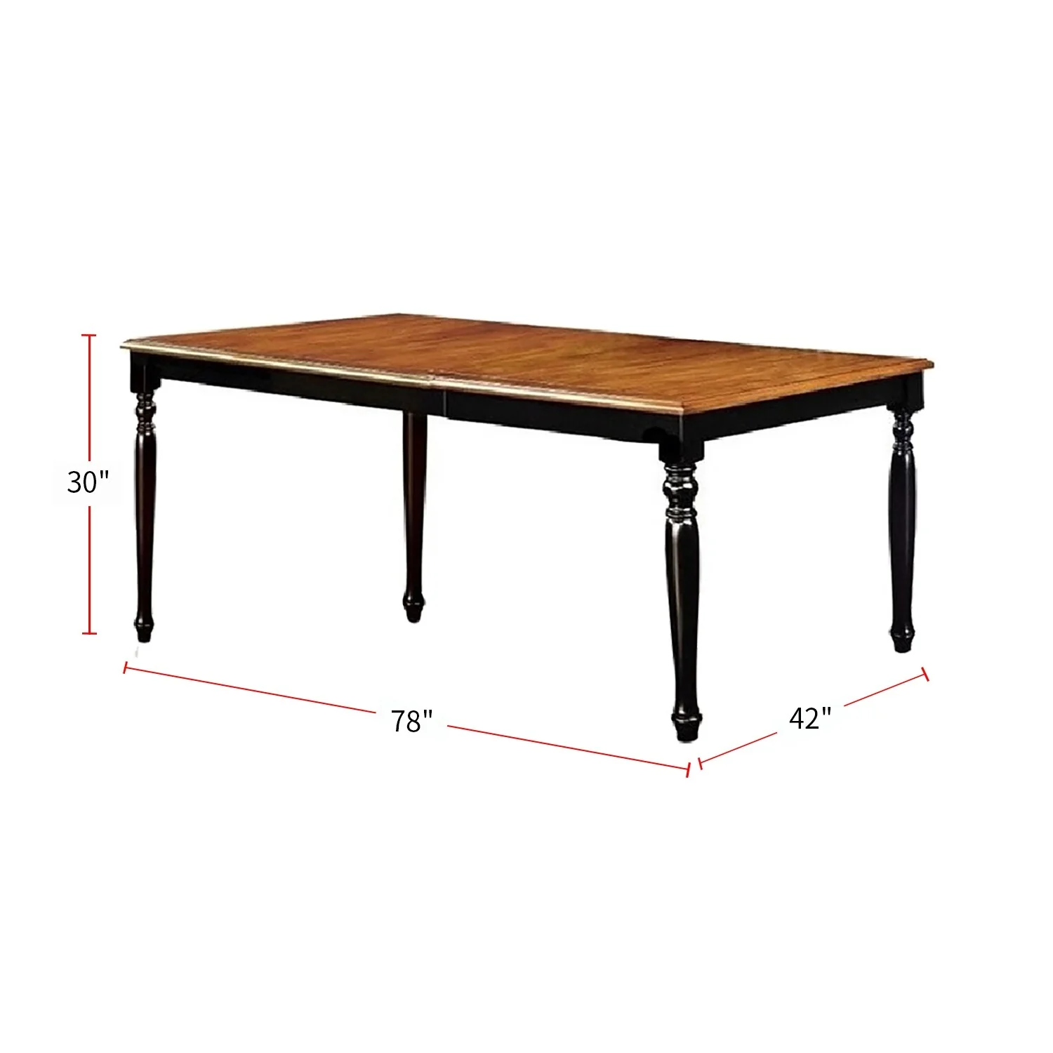 Dining Table Set in Black and Antique Oak Finish