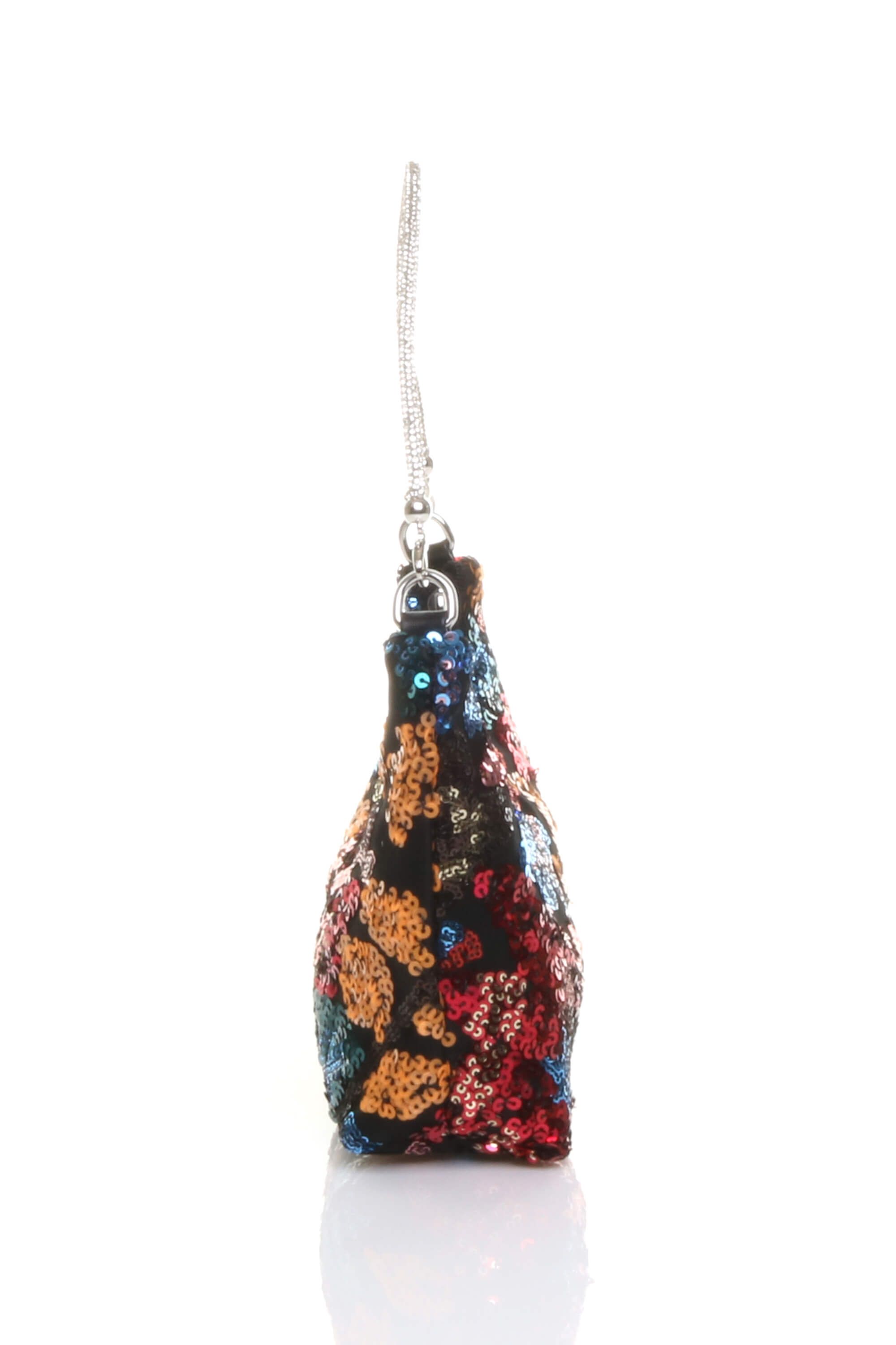 AJVANI Evening Party Going Out Diamante Handle Sequin Scoop Bag