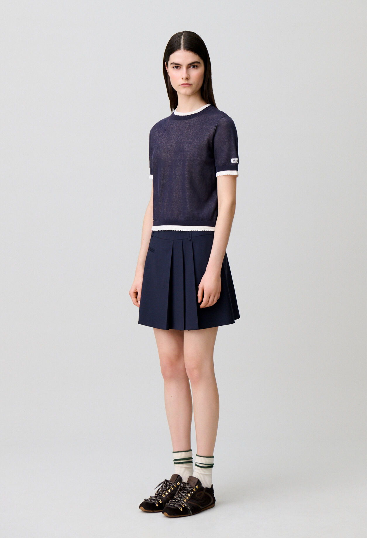 Pull maille contrastante
