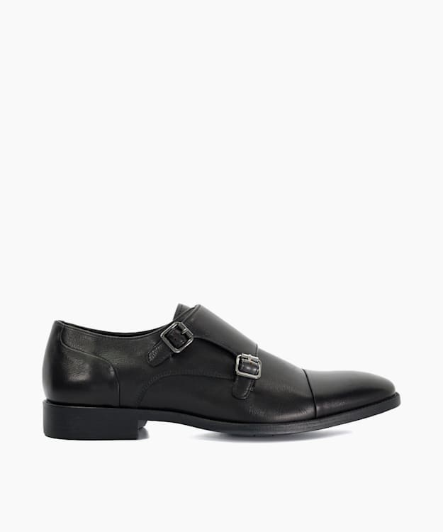 Satchin Black - Double Buckle Monk Shoe