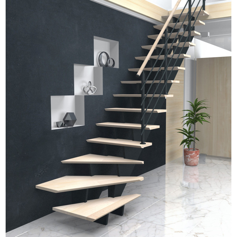 Escalier en hêtre Biax 1/4 tournant droit SOGEM