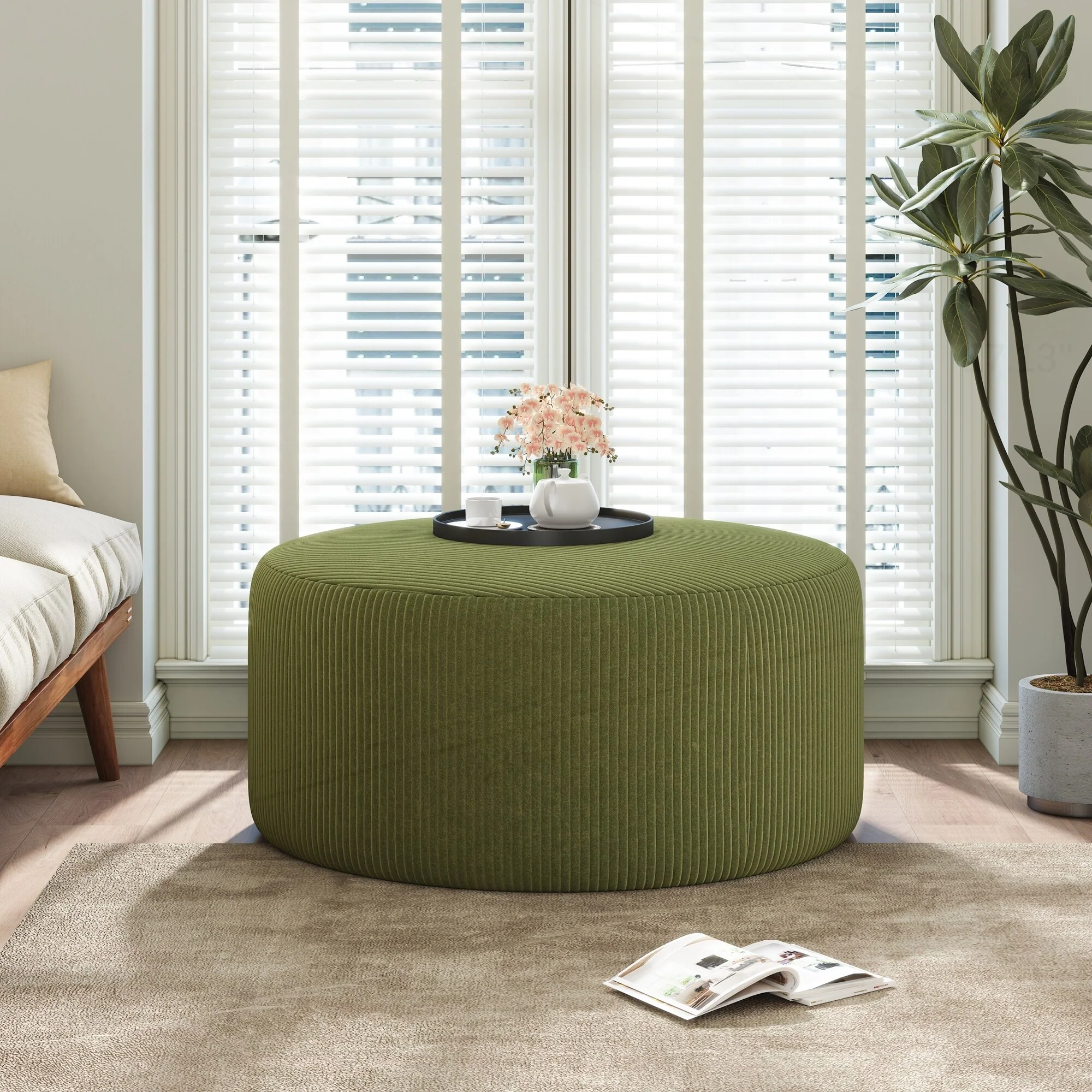 Upholstered Round Ottoman