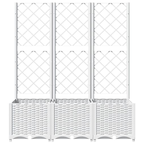 NNEVL Garden Planter with Trellis White 120x40x136 cm PP