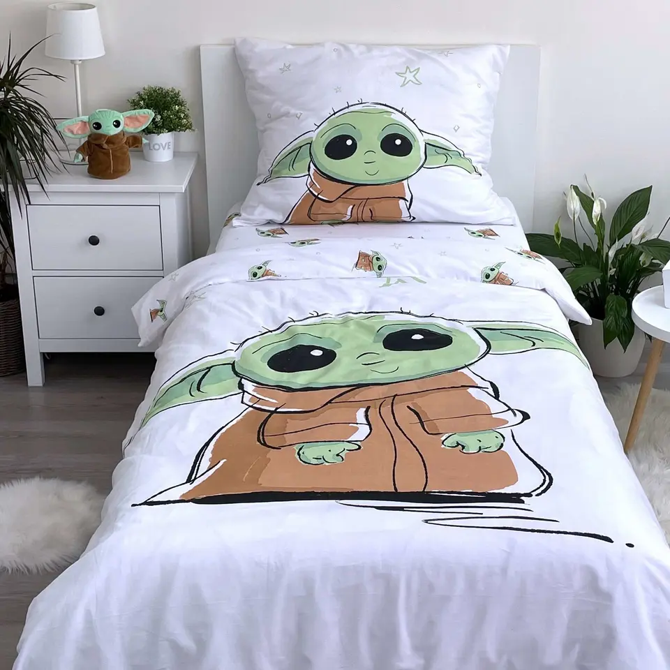 Star Wars Dekbedovertrek Baby Yoda - Eenpersoons - 140 x 200 cm - Katoen