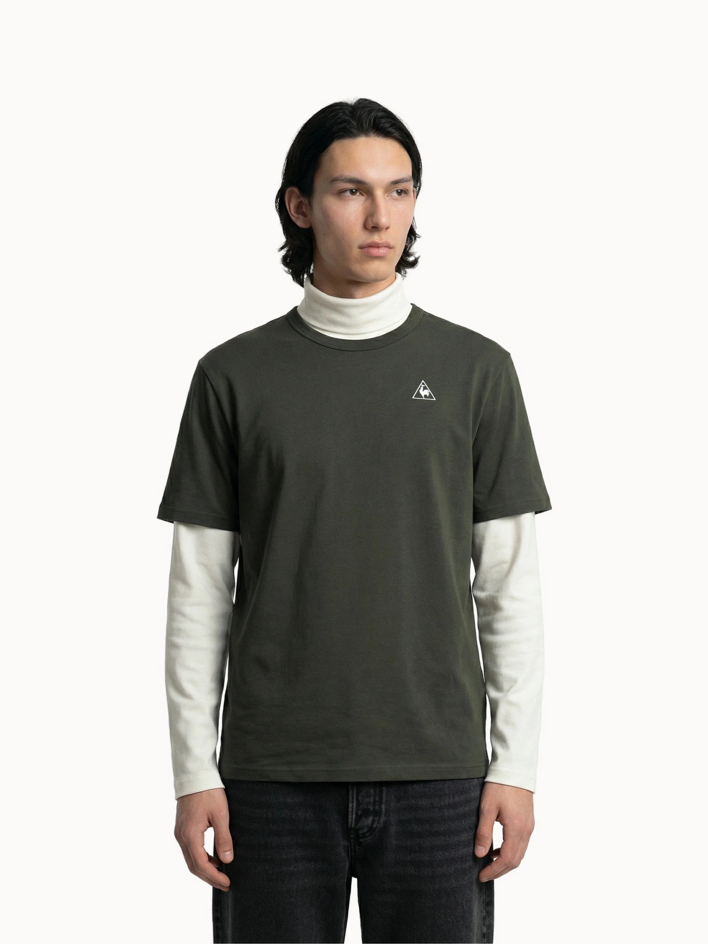 T-shirt relax en jersey de coton et logo triangle