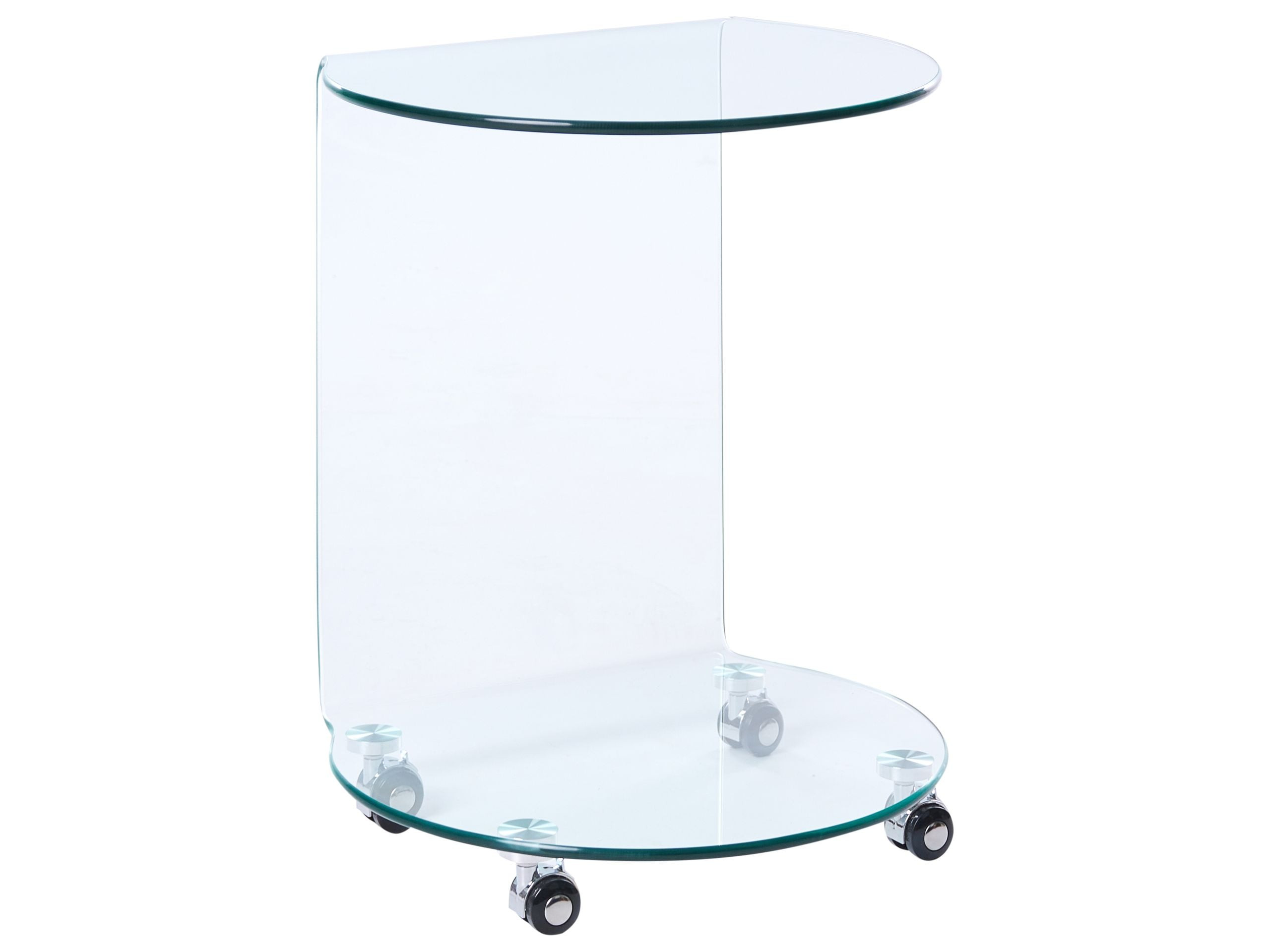 Minimalistyczny stolik pomocniczy szkło hartowane transparentny 57 x 45 cm