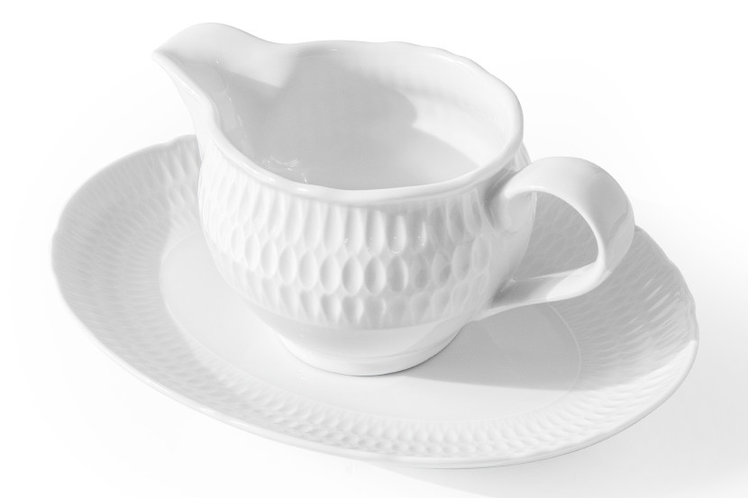 KONSIMO SOFIA BIAŁA Sosjerka ze spodkiem, porcelana, 300 ml