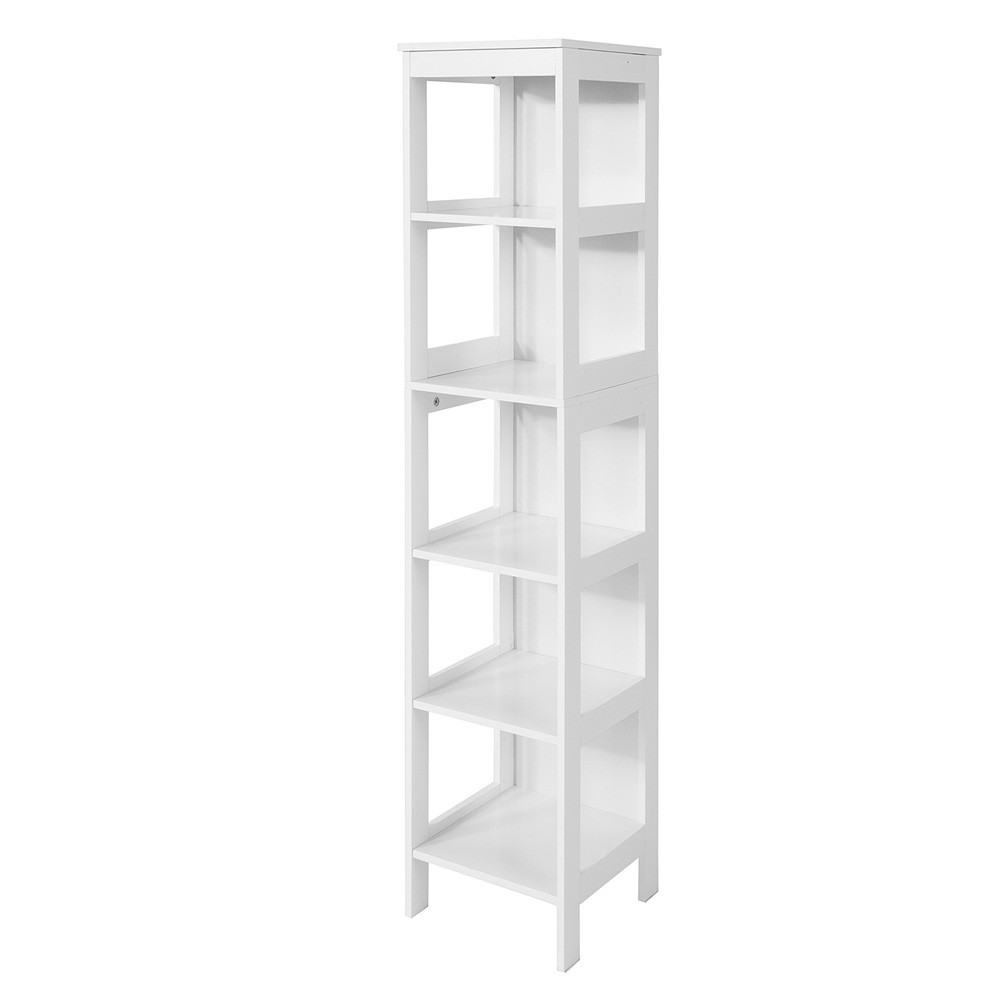 SoBuy Słupek łazienkowy z 5 półkami Biały 30x30x139cm Funkcjonalny BZR14-W