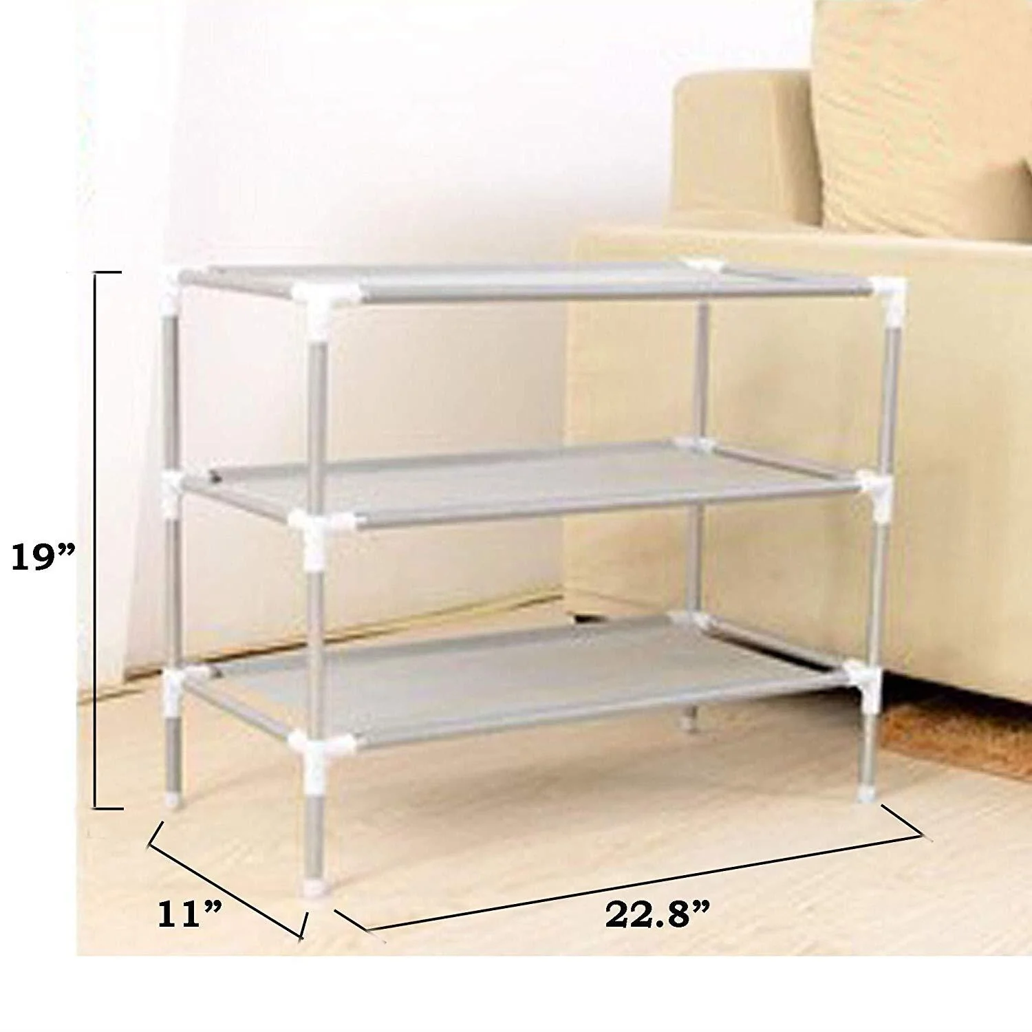 3 Tier Shoe Rack Storage Organizer Cabinet Shelf