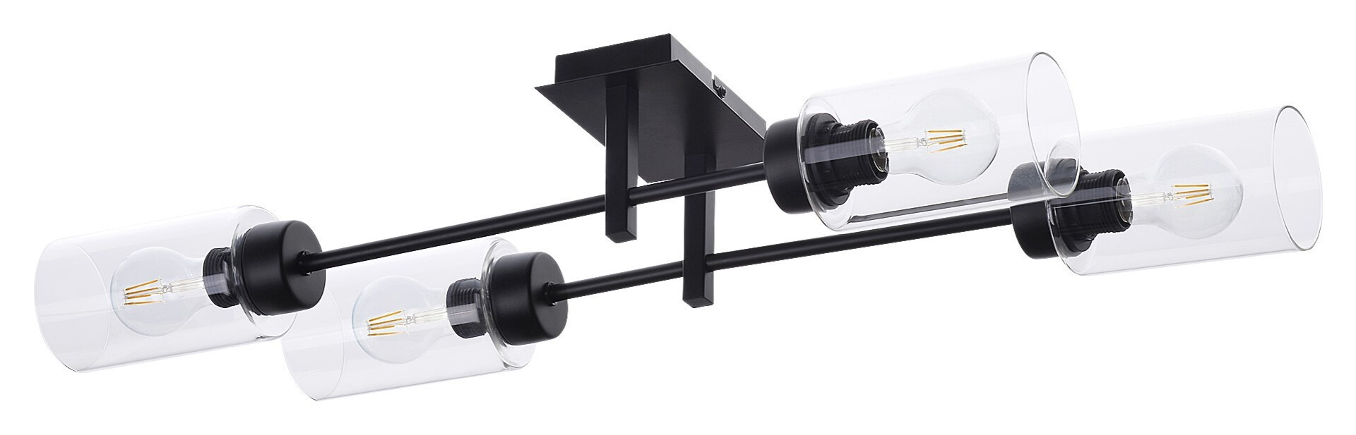 Lampa sufitowa czarno-przezroczysty Prudence 4xE27x40W Rabalux