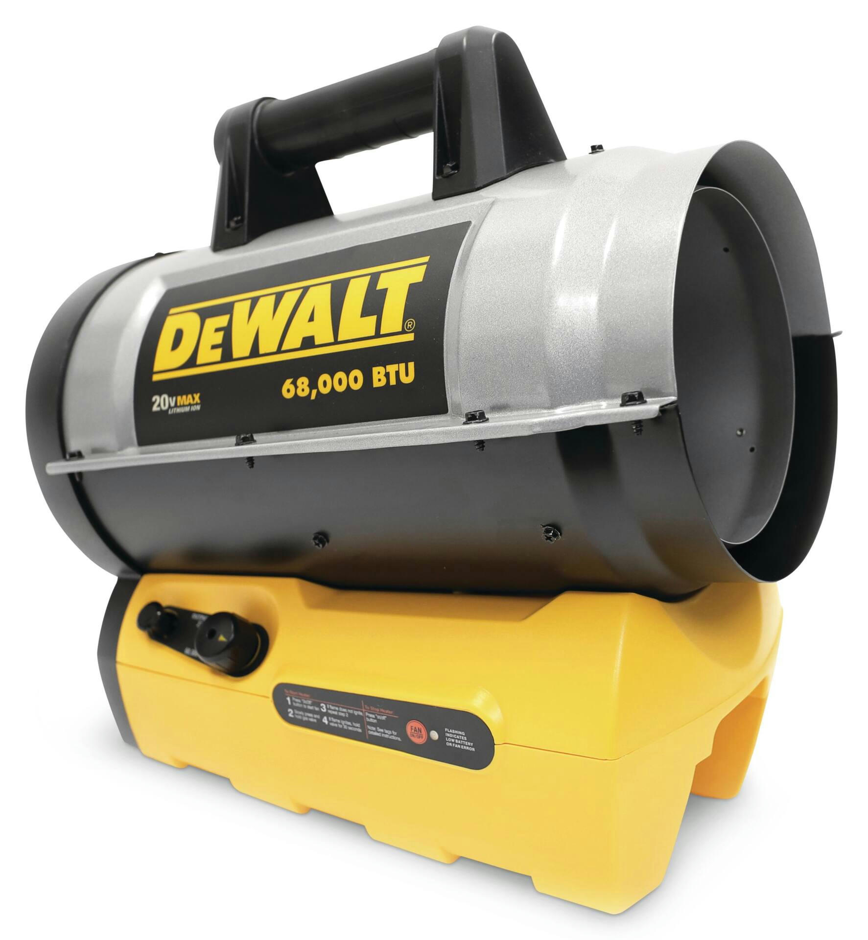 DEWALT 70K BTU Cordless Forced Air Propane Hybrid Heater