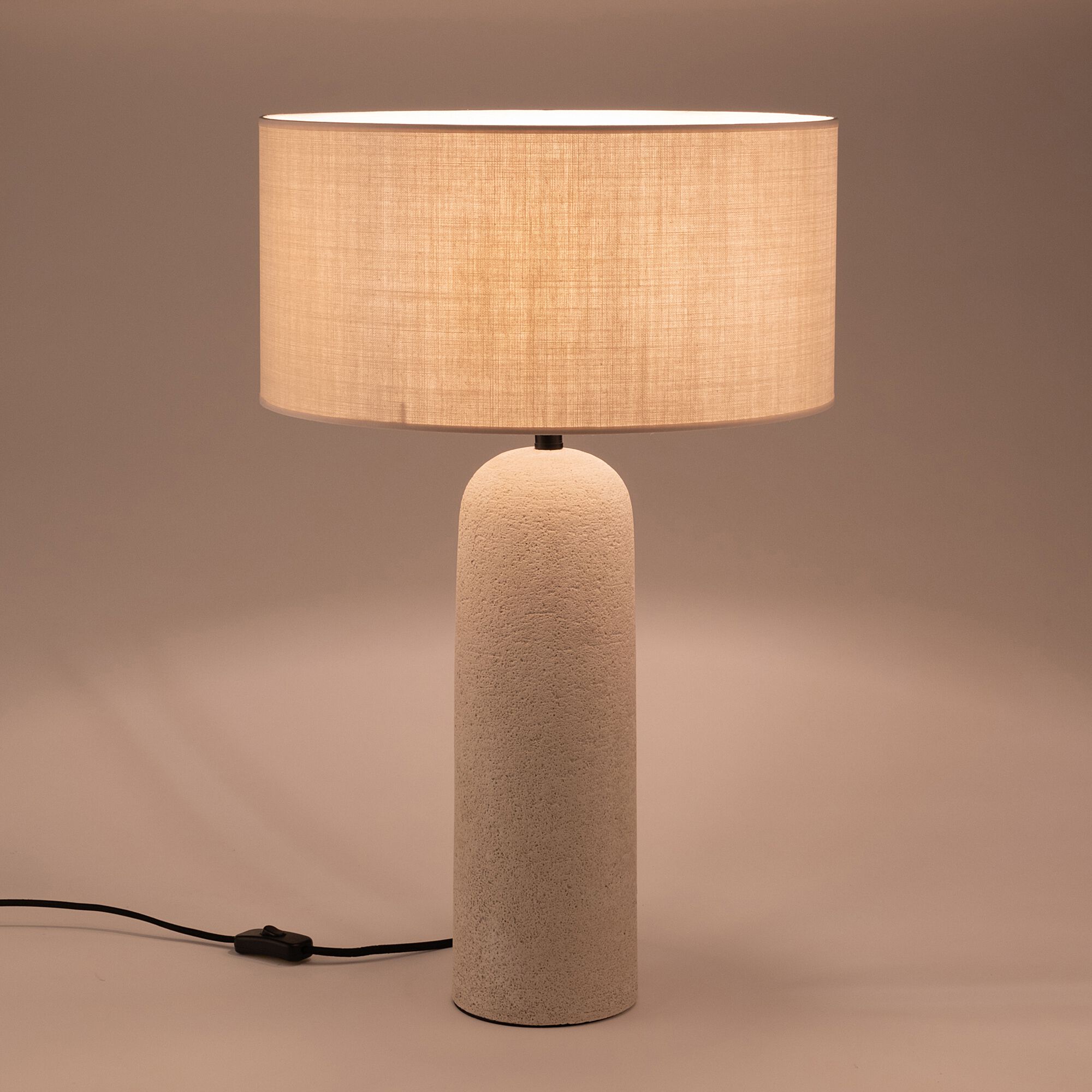 LAURINA - Pied de lampe électrifié en fibre de verre D13cm - blanc