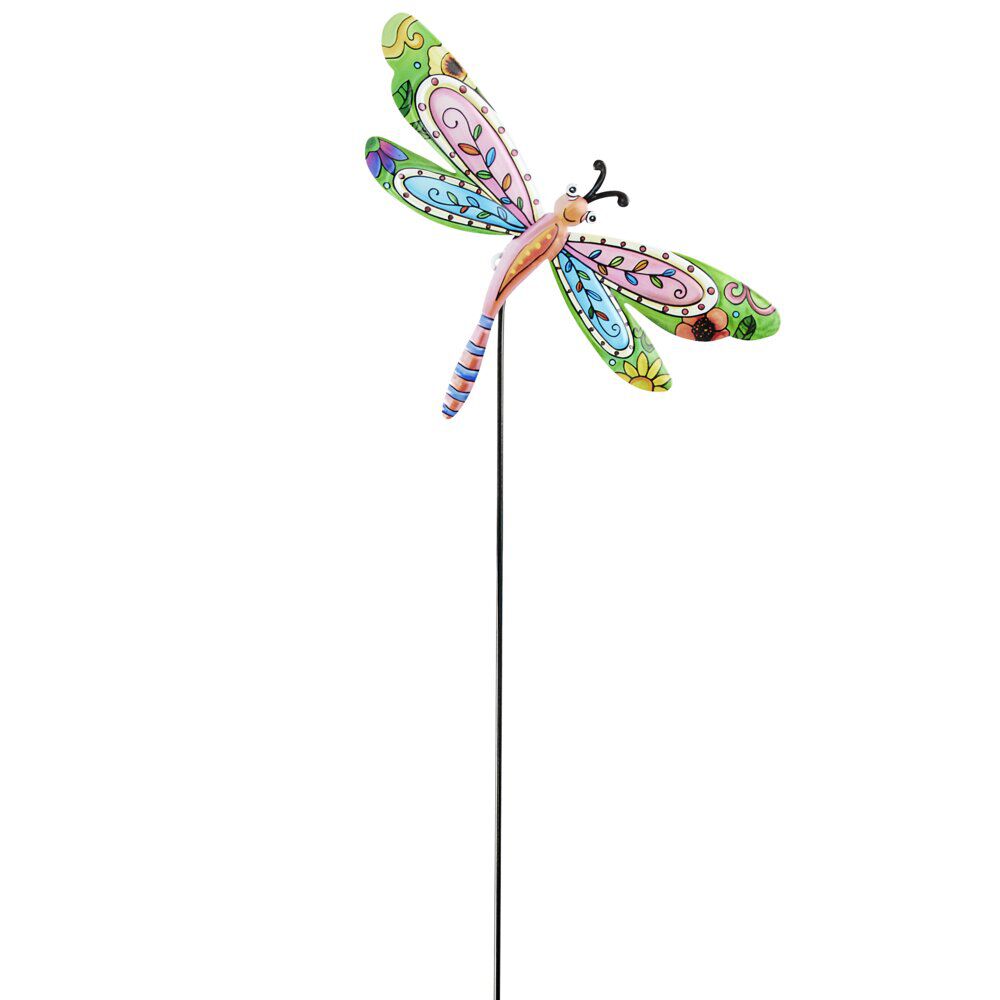 Décoration de jardin à planter libellule métal H60cm