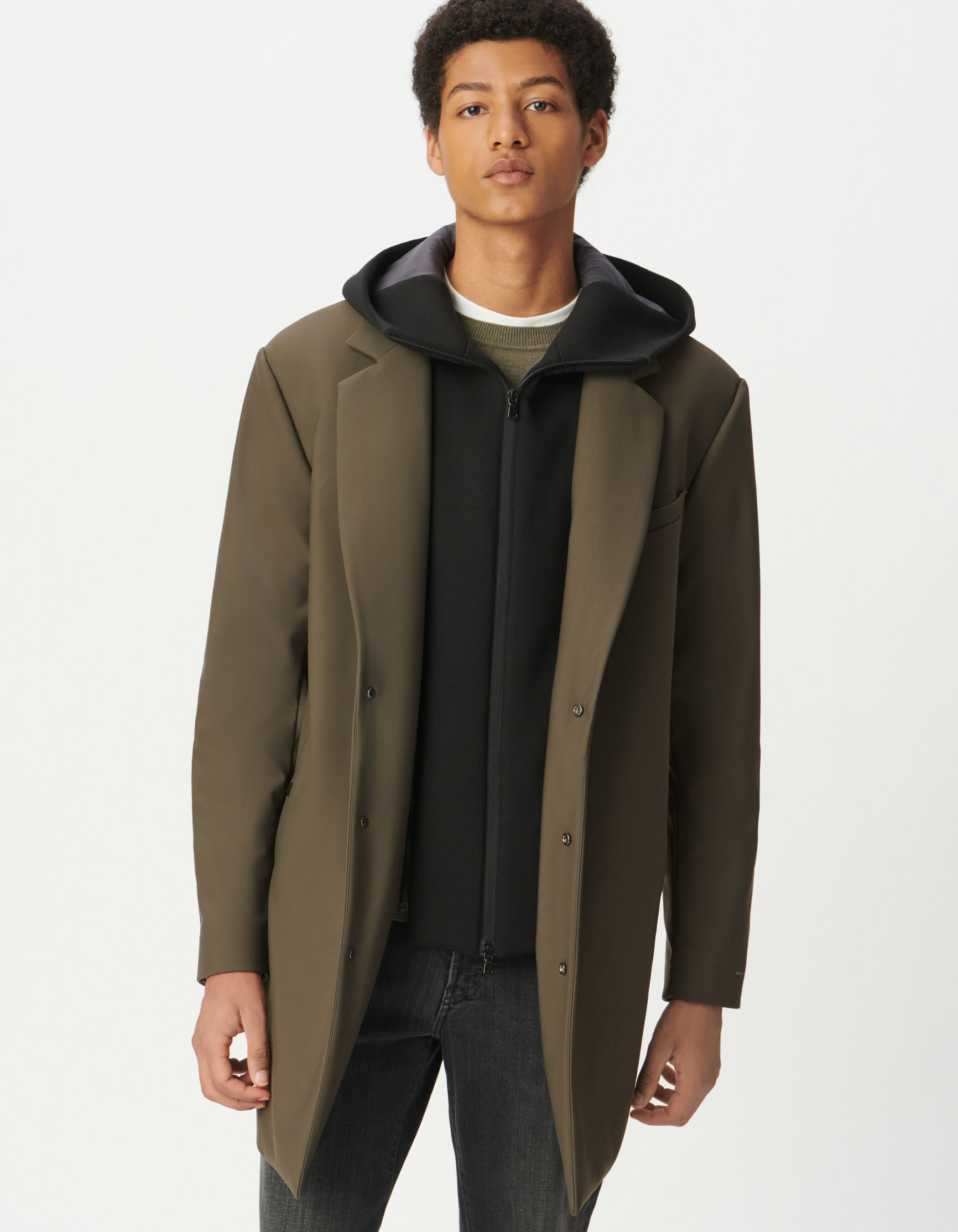 Parka kaki parementure noire amovible EASY CARE Homme