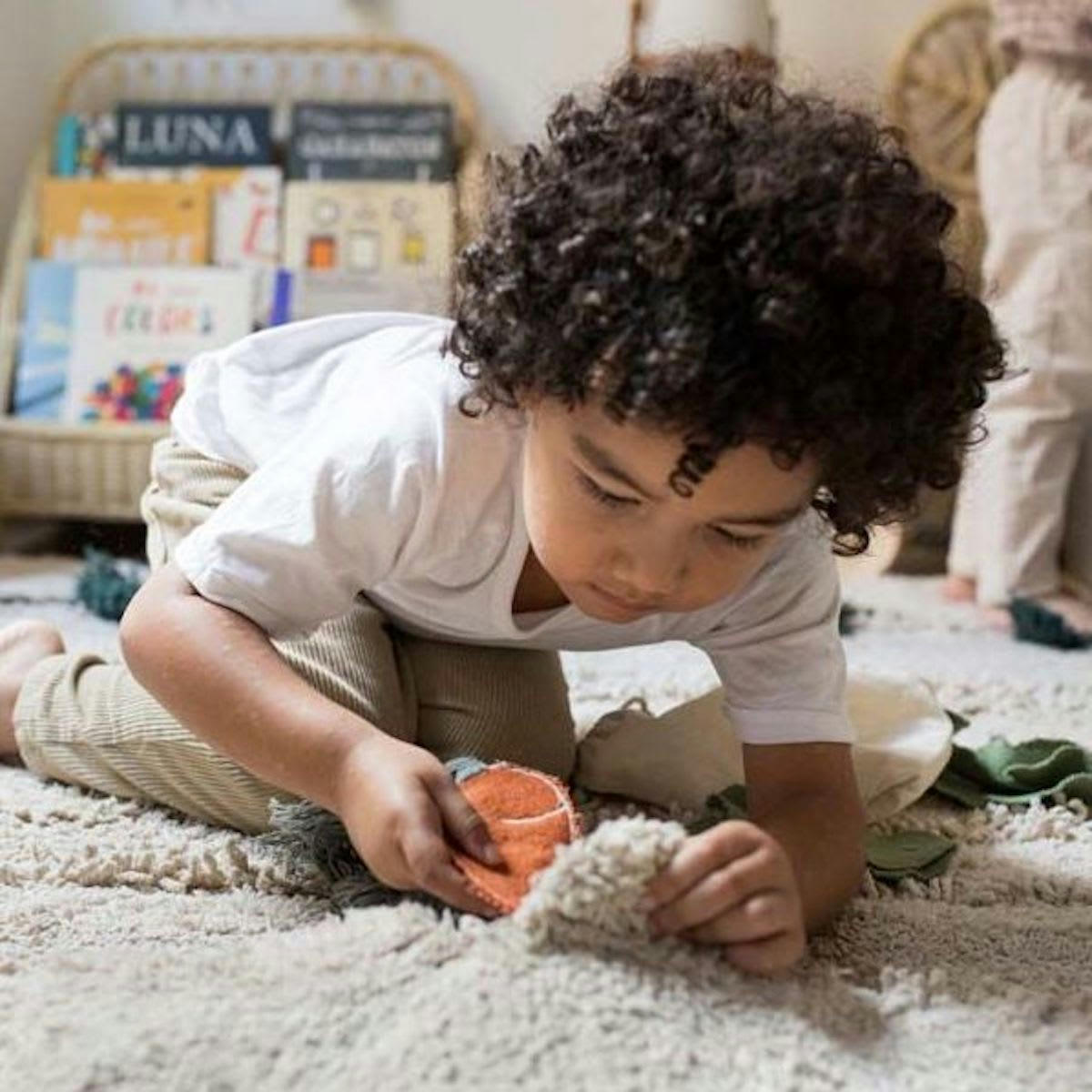 OLIETCAROL - Tapis d'activités enfant texturé beige 120x160cm