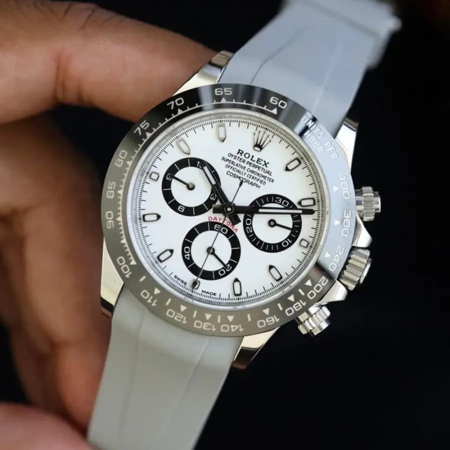 Rolex – Daytona –  Rubber Strap – White