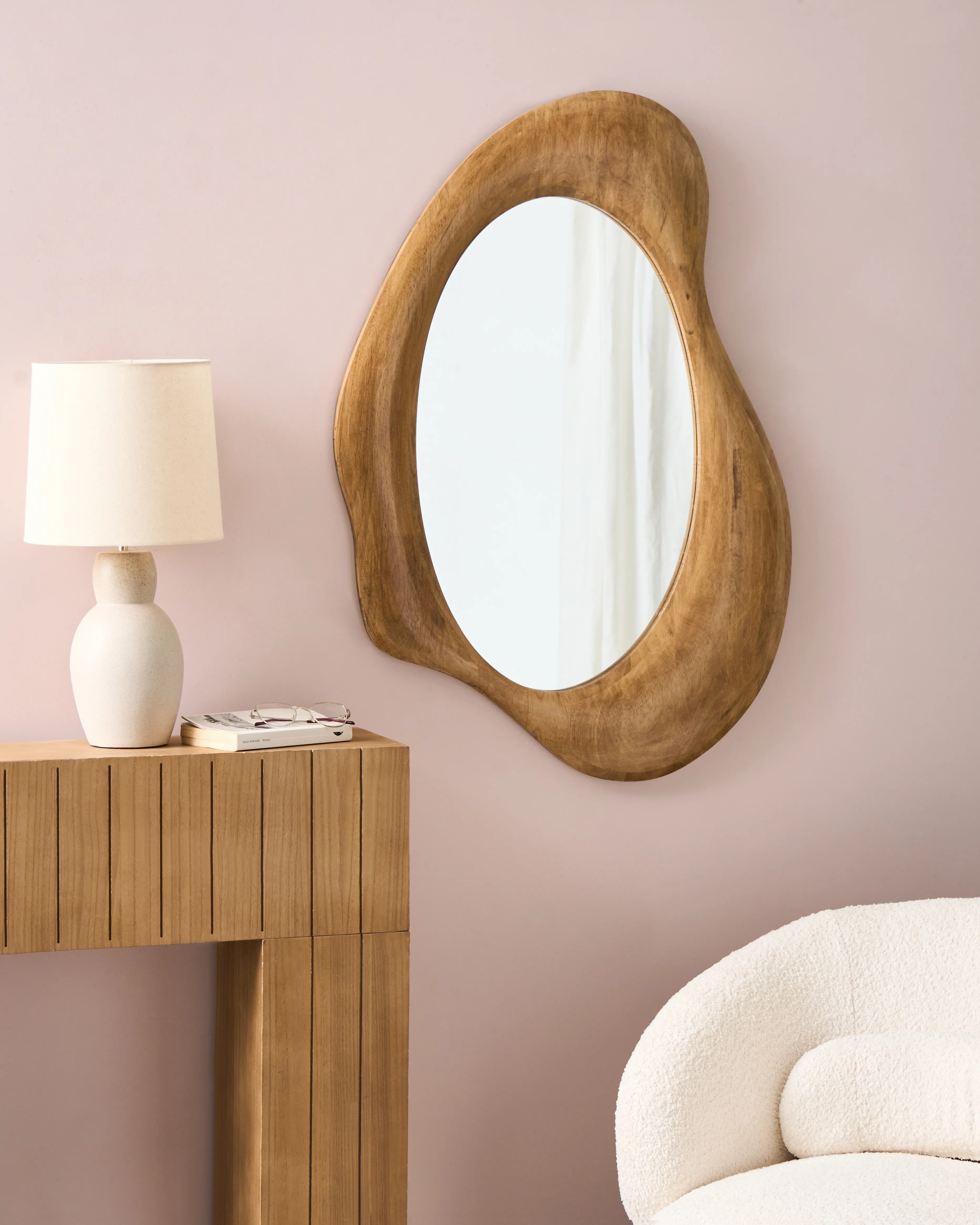 Wall Mirror HOURTIN 68 cm 100 cm Wood Brown
