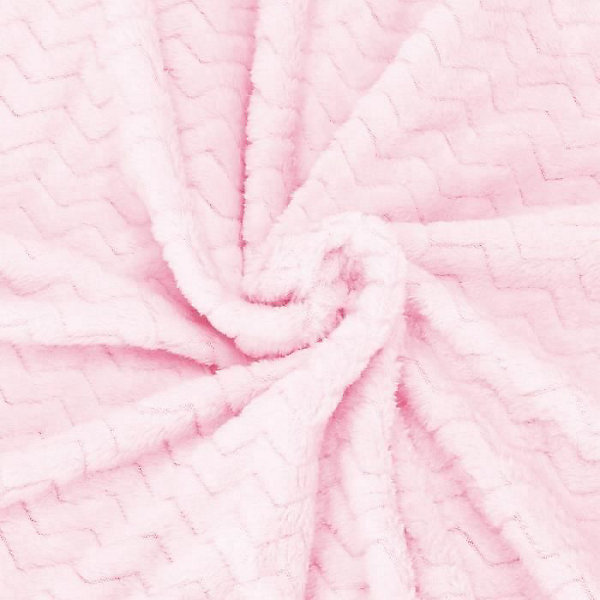 Couverture - SPRINGOS - Zigzag - 70 x 160 cm - Rose clair - Douce et chaude