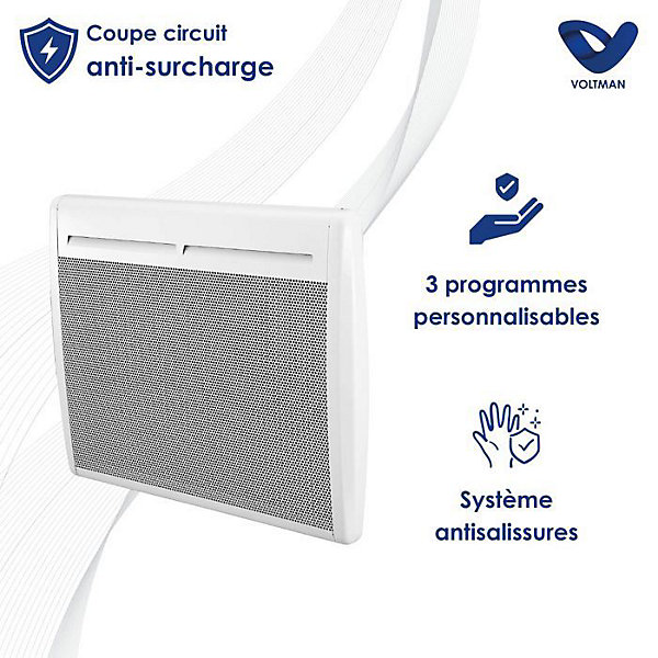 Chauffage électrique panneaux rayonnants 1000W - Voltman