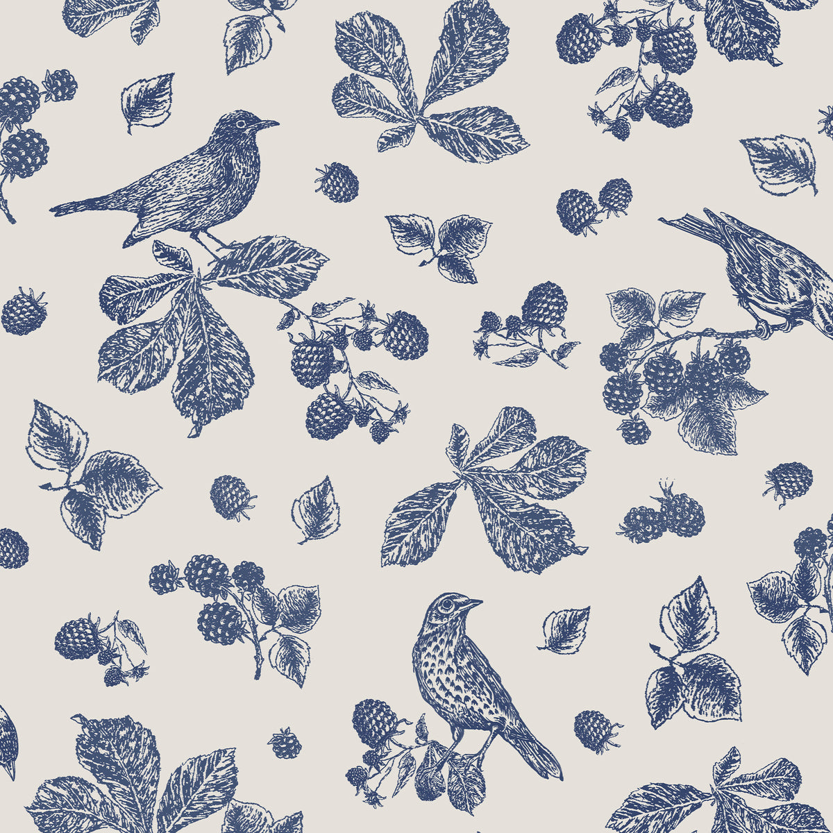 Joules Vliesbehang - Blackberry Bird - 1005x52