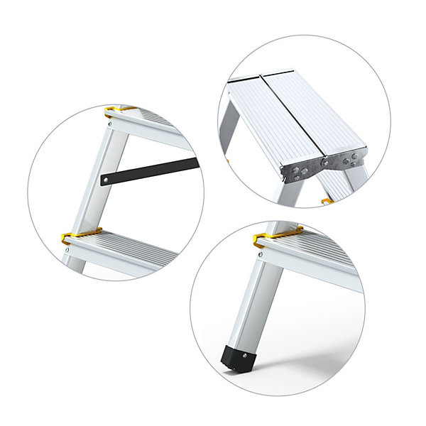 Escabeau Double Pliable En Aluminium 3 Marches