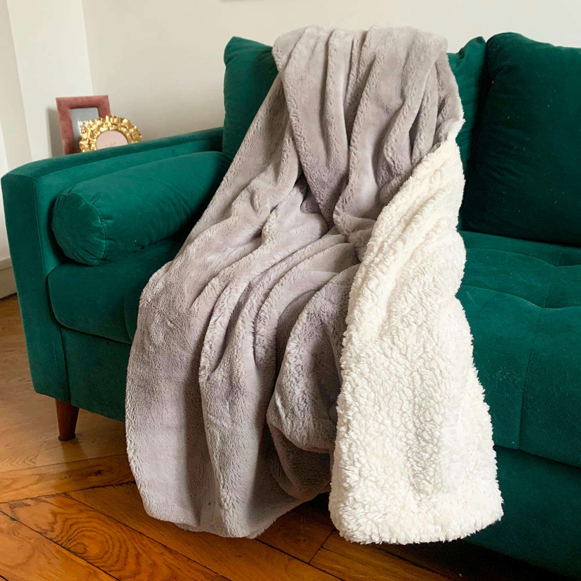 LAPIN - Plaid polaire doublé imitation 