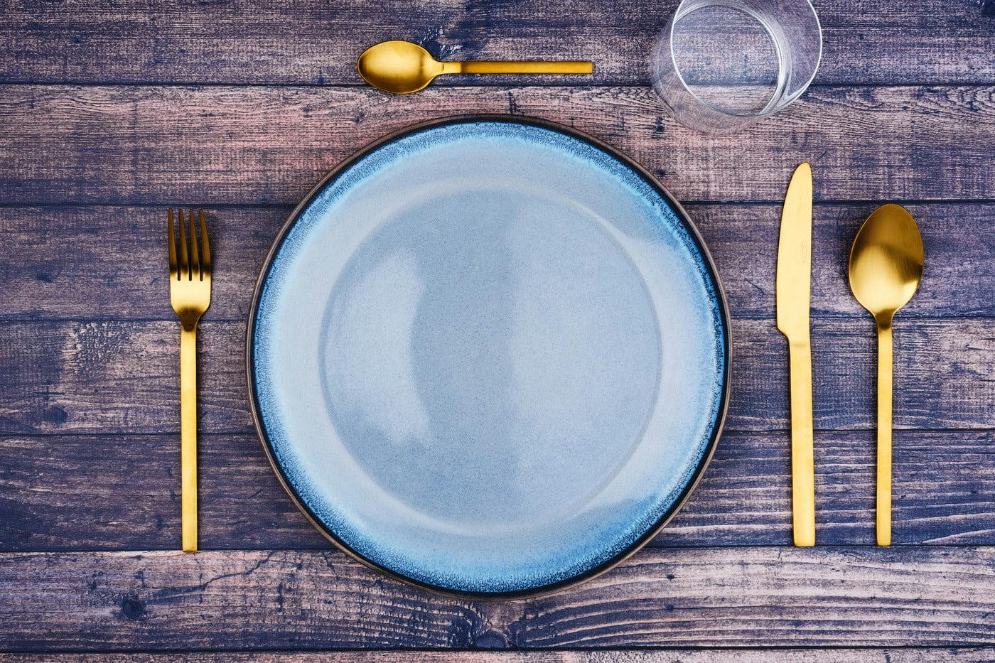 NUDE - Lot de 24 couverts de table en inox or