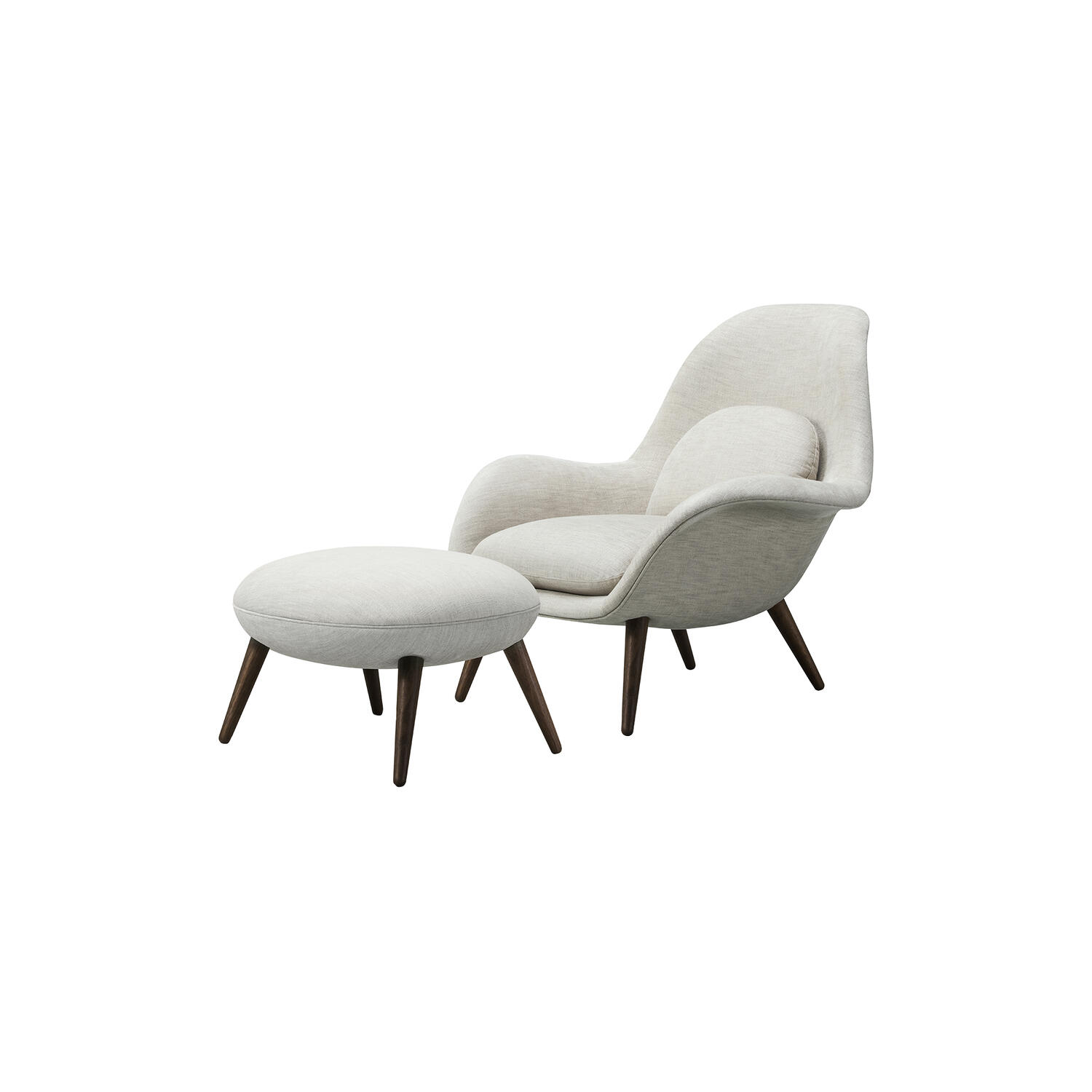 Swoon loungestol og skammel, Maple 222