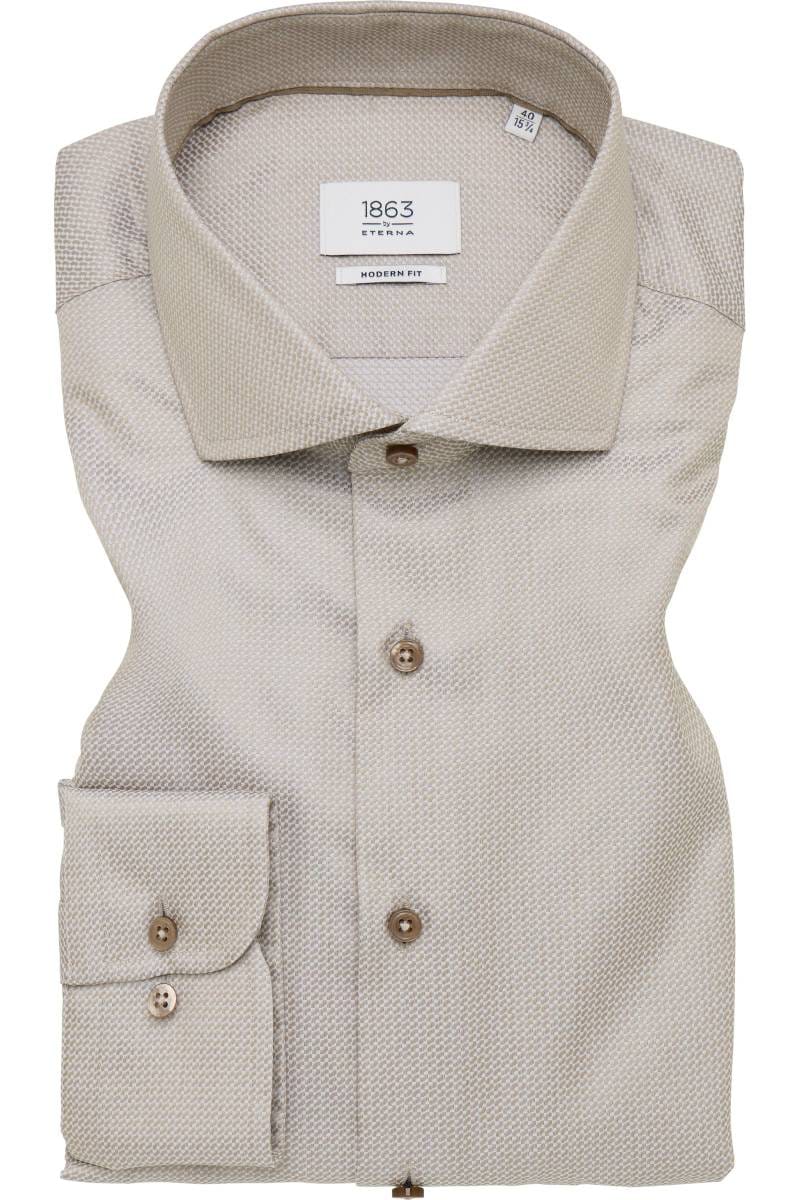 ETERNA 1863 Modern Fit Hemd beige-braun, Strukturiert