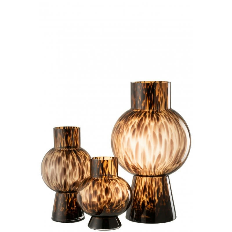 POIS - Vase boule verre marron H46,5cm