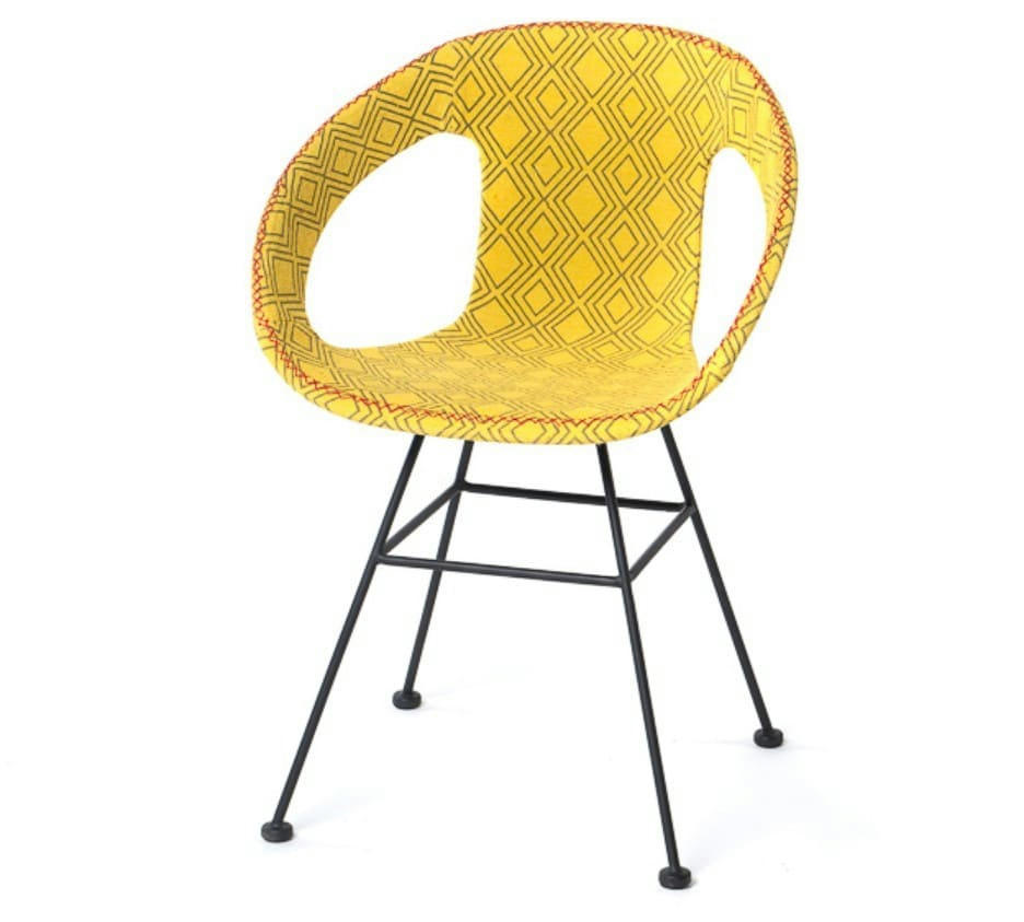 MAYA - Chaise de repas coton jaune