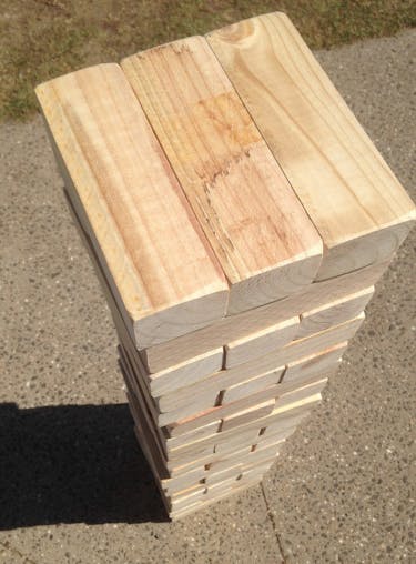 Mega Jenjo Tumbling Tower 54 Piece Giant Wooden Block Game 91cm Jenjo Games