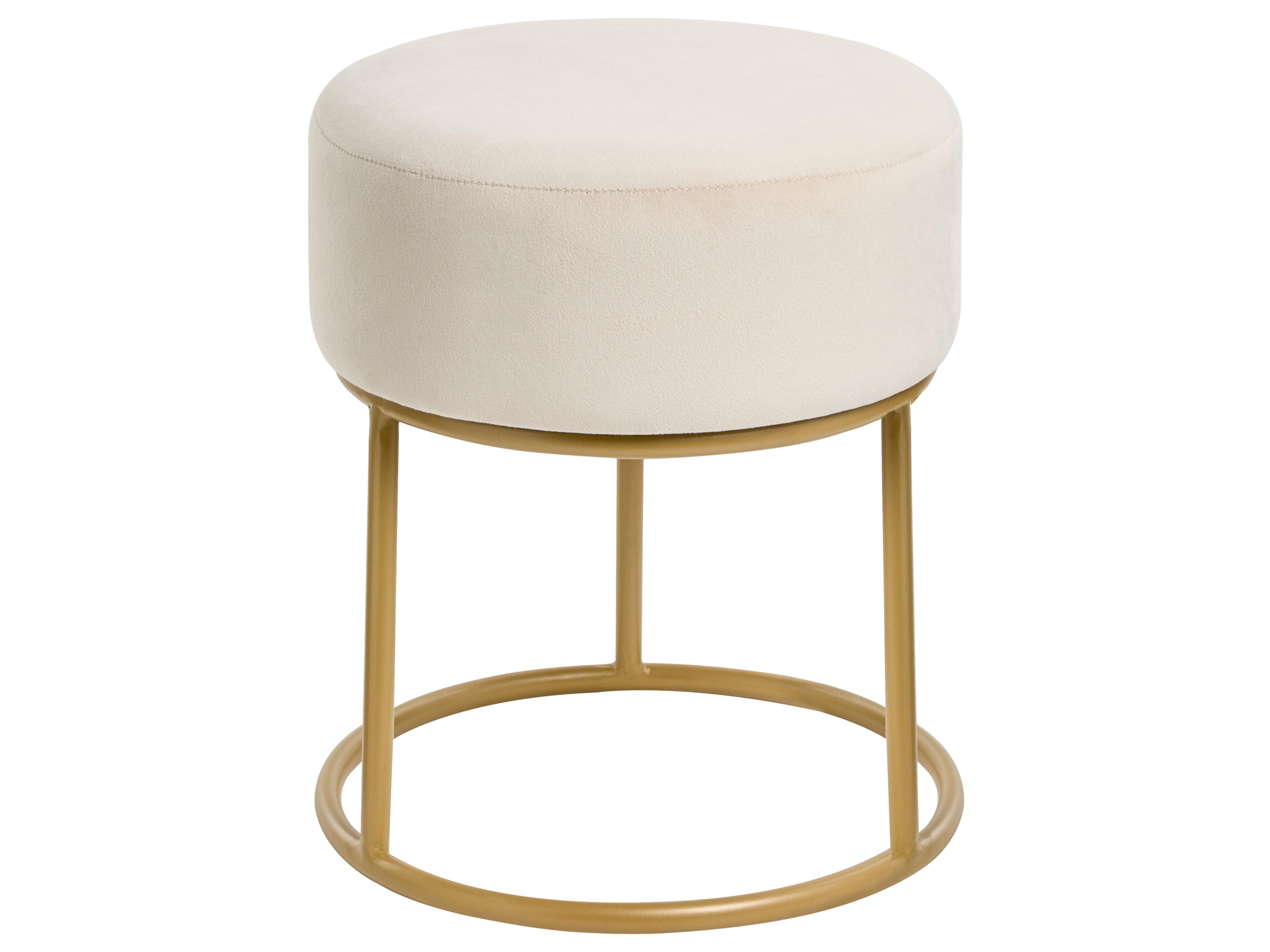 Footstool DELCO Velvet Light Beige