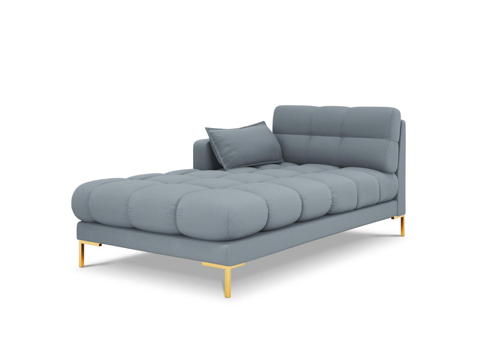 MAMAIA - Méridienne gauche 1 place en tissu structurel bleu clair