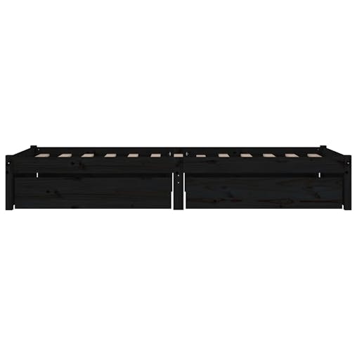 NNEVL Bed Frame with Drawers Black 90x190 cm 3FT Single