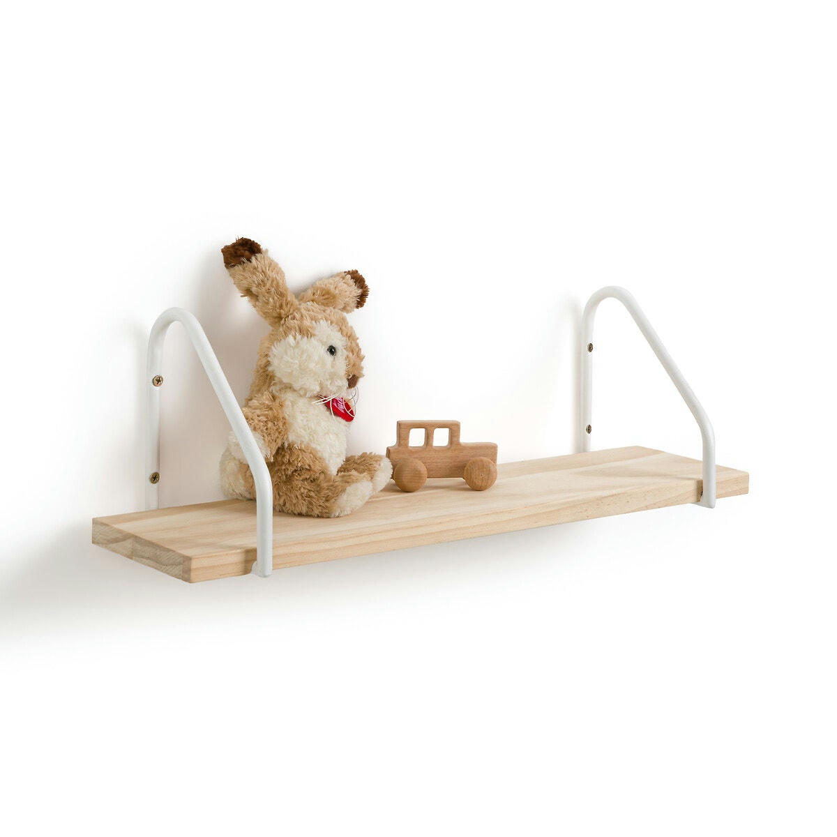 Etagère murale pin et métal fer L50 cm, Vinto