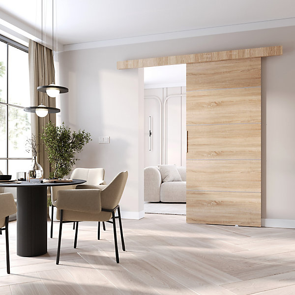 MINIO go for it porte coulissante CLEAN B 96 cm Portes de chambre, Chêne Sonoma