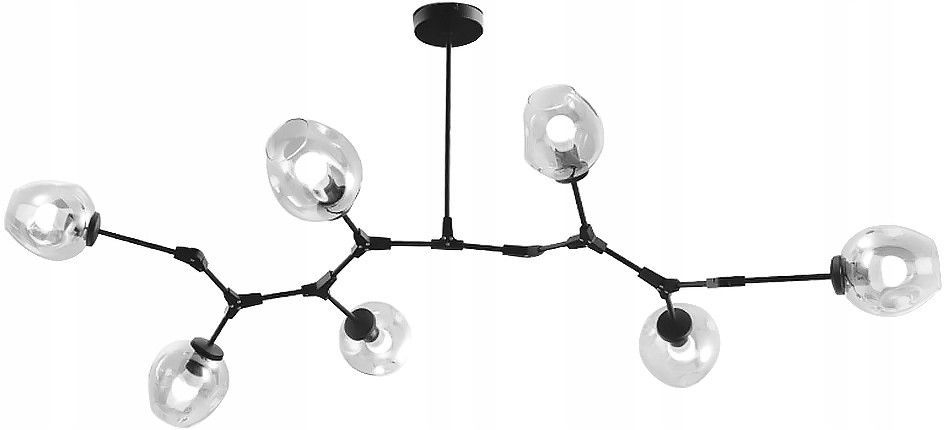 Lampa Sufitowa Nowoczesna Czarna 7-Ramienna App505-7C
