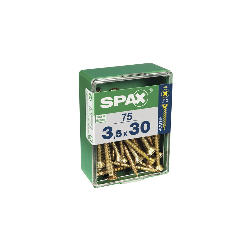 Vis TF Pozi jaune Ø 3,5 x 30 mm 75 pièces SPAX