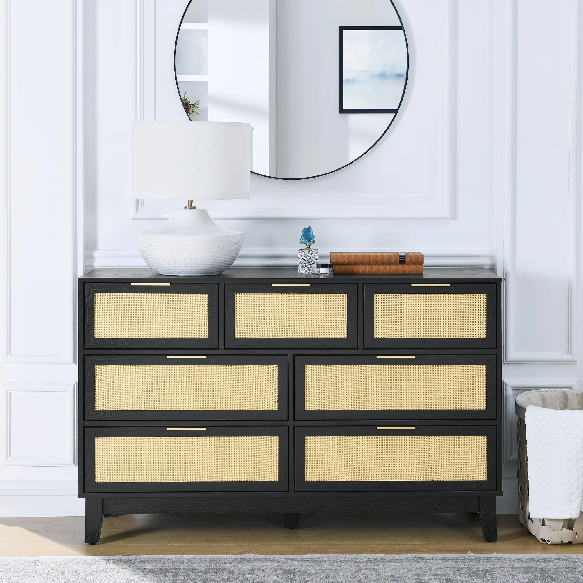 Rattan Bedroom 7 Drawer Dresser