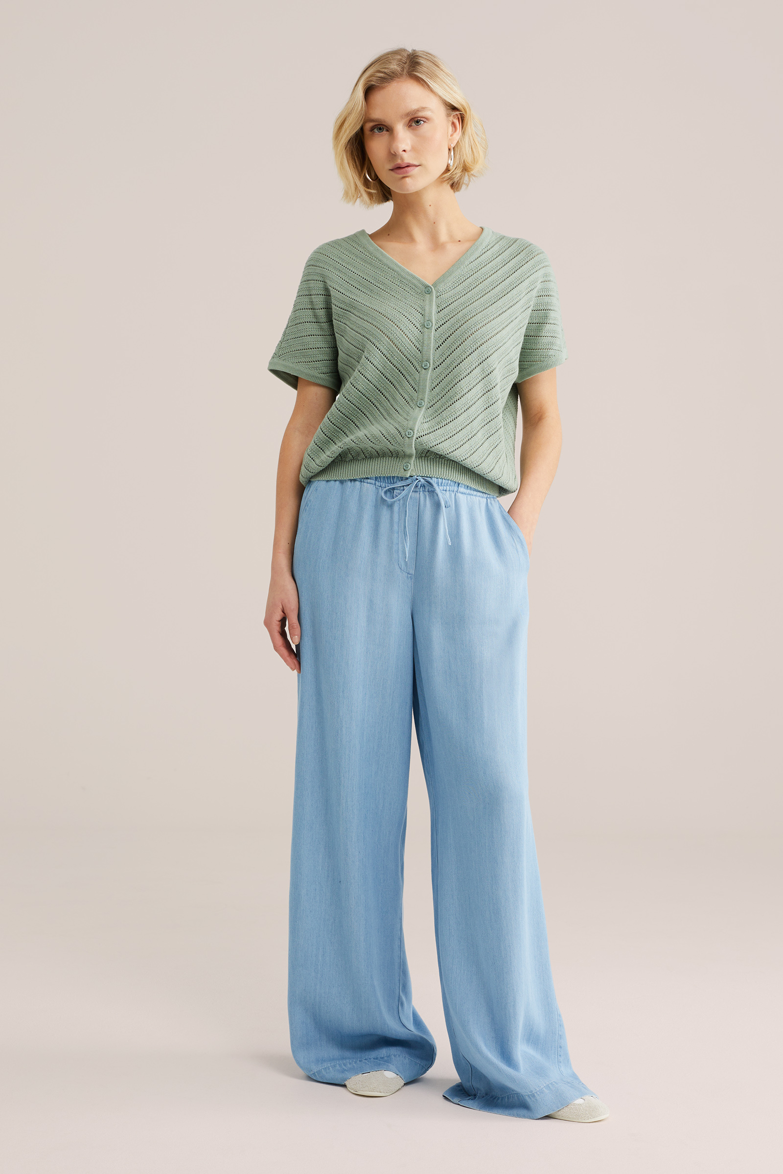 Dames ajour vest van biologisch katoen