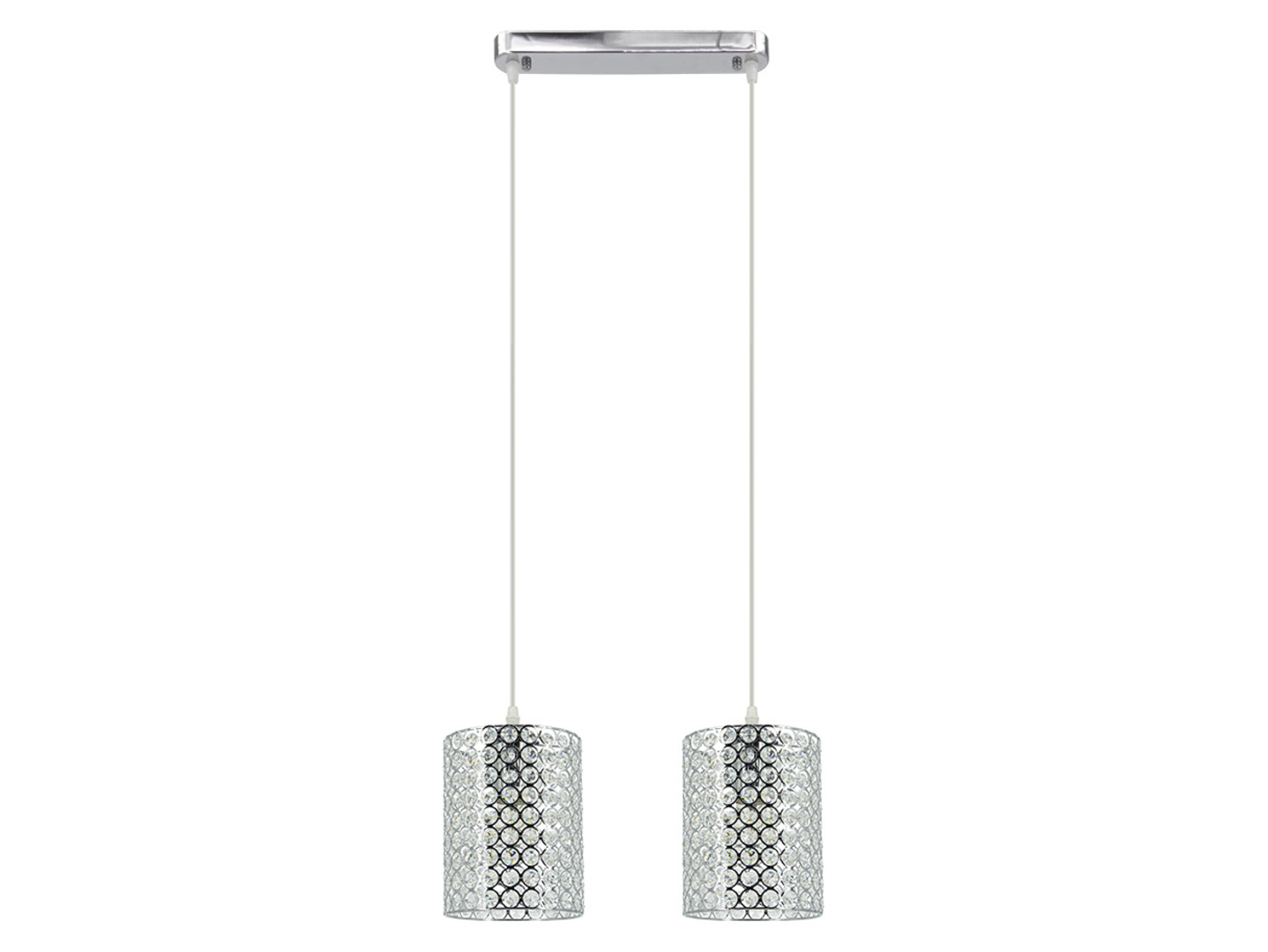 Lampa wisząca Aster 2-punktowa szklana srebrna